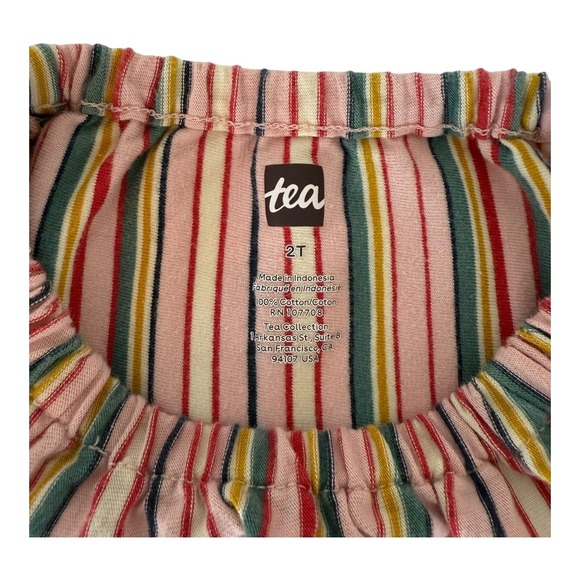 Tea Collection Striped Dress Long‎ Sleeve Casual Playwear Pink 2T - Picture 3 of 6
